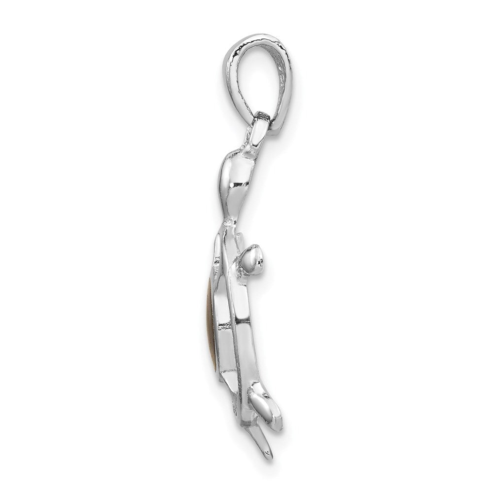 Sterlingsilber Rhodiniert Abalone Schildkröte Anhänger