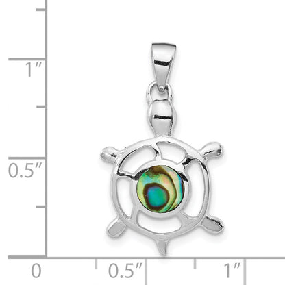 Sterlingsilber Rhodiniert Abalone Schildkröte Anhänger