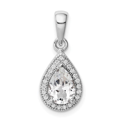 Sterlingsilber Rhodiniert Zirkonia Anhänger