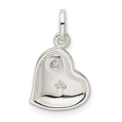 Sterlingsilber Zirkonia Herz Anhänger