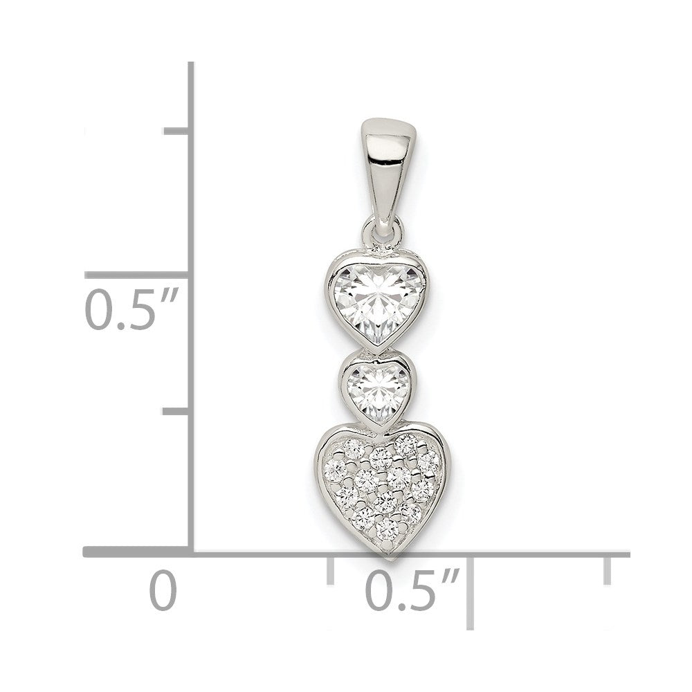 Sterlingsilber Zirkonia Herzen Anhänger