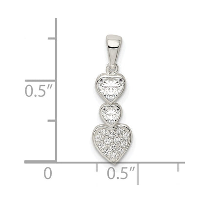Sterlingsilber Zirkonia Herzen Anhänger