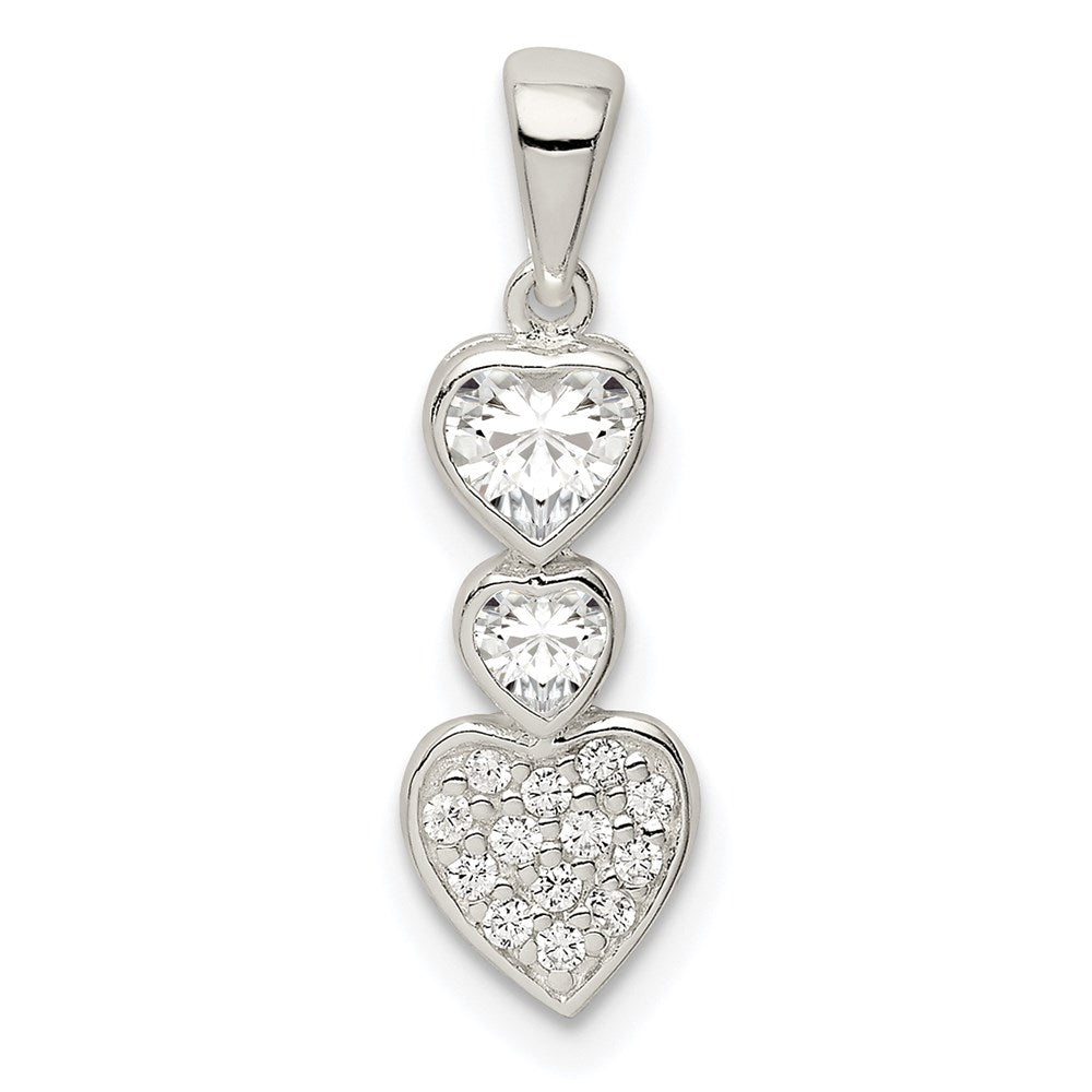 Sterlingsilber Zirkonia Herzen Anhänger