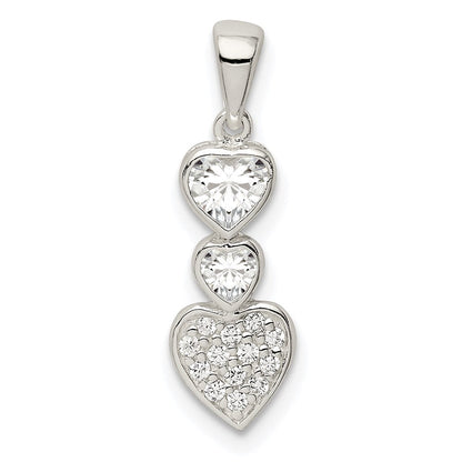 Sterlingsilber Zirkonia Herzen Anhänger