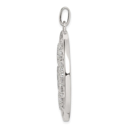 Sterlingsilber Zirkonia Herzen Kreis Anhänger