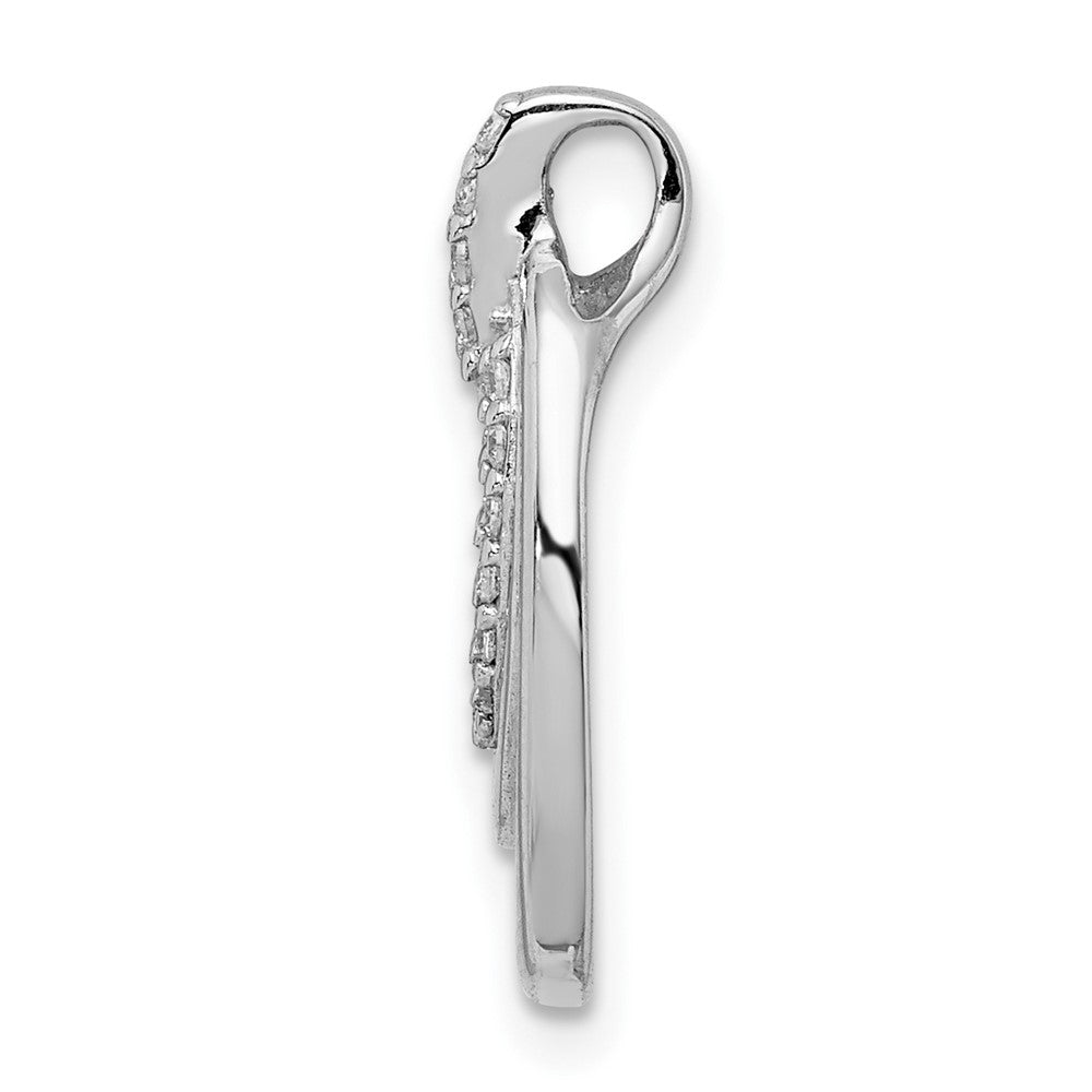 Sterlingsilber Rhodiniert Zirkonia 3-oval Kette Anhänger