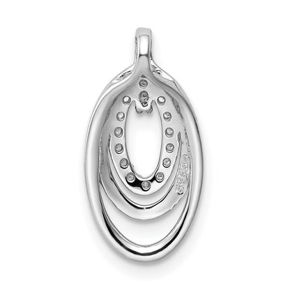 Sterlingsilber Rhodiniert Zirkonia 3-oval Kette Anhänger
