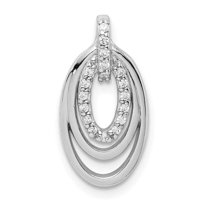Sterlingsilber Rhodiniert Zirkonia 3-oval Kette Anhänger
