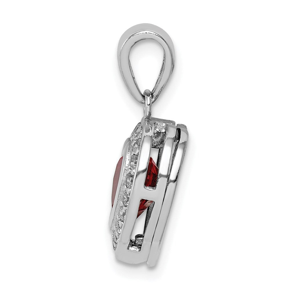 Sterlingsilber Rhodiniert Interchangeable Zirkonia Herz Anhänger