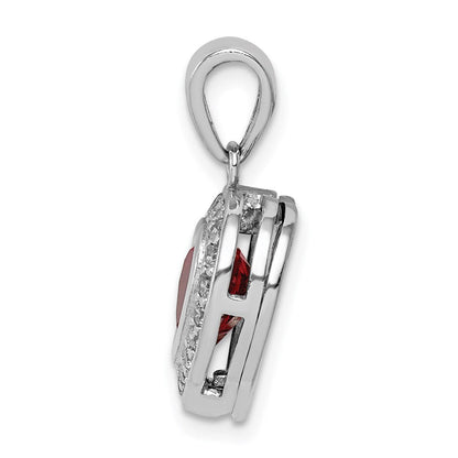 Sterlingsilber Rhodiniert Interchangeable Zirkonia Herz Anhänger