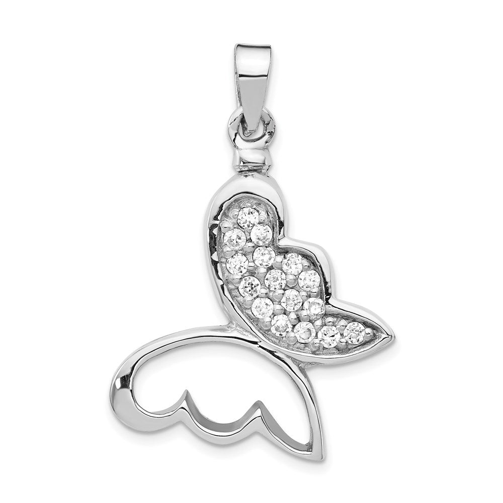 Sterlingsilber Rhodiniert Schmetterling Zirkonia Ash Halter Anhänger