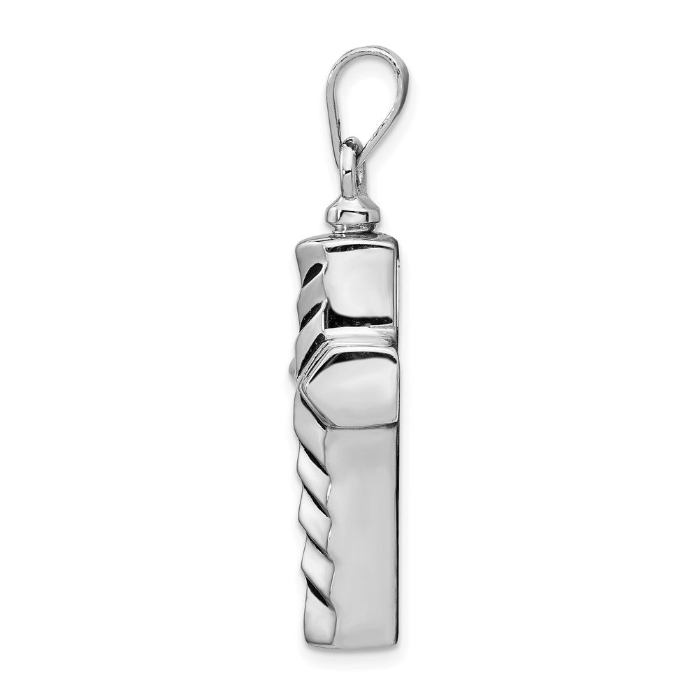 Sterlingsilber Rhodiniert Emailliert Kreuz Ash Halter Anhänger
