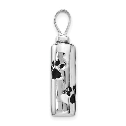 Sterlingsilber Rhodiniert Emailliert Paw Prints Ash Halter Anhänger