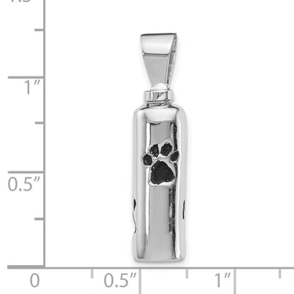 Sterlingsilber Rhodiniert Emailliert Paw Prints Ash Halter Anhänger