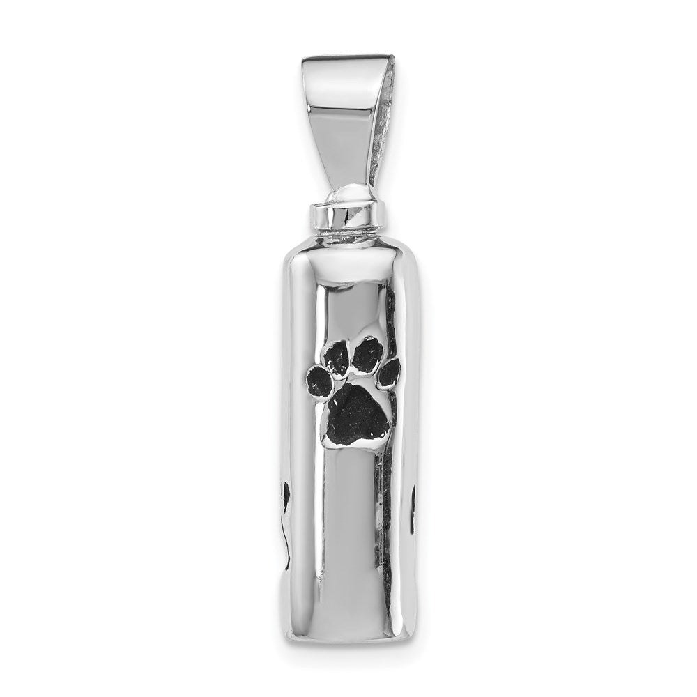 Sterlingsilber Rhodiniert Emailliert Paw Prints Ash Halter Anhänger