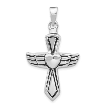 Sterlingsilber Rhodiniert Antikisiert Kreuz mit Herz Ash Holderpenda