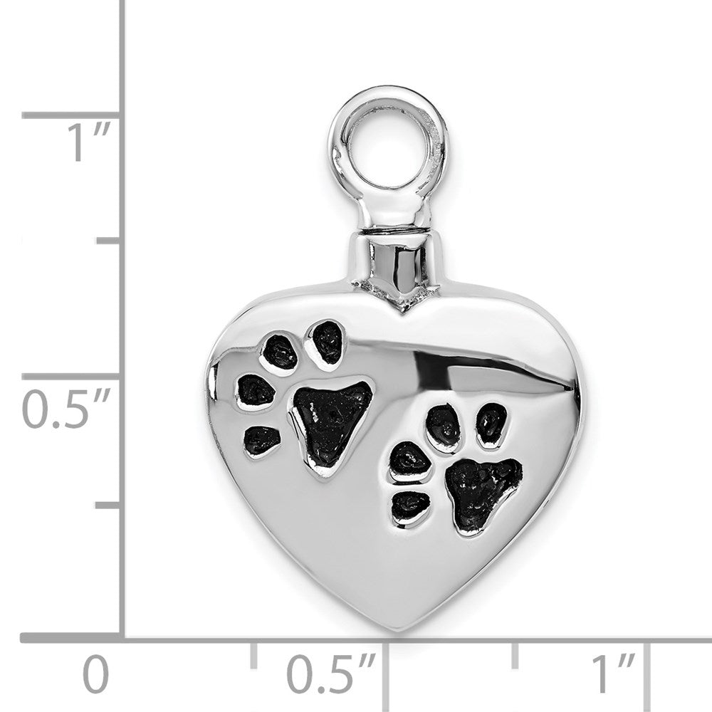 Sterlingsilber Rhodiniert Emailliert Paw Prints Herz Ash Halter