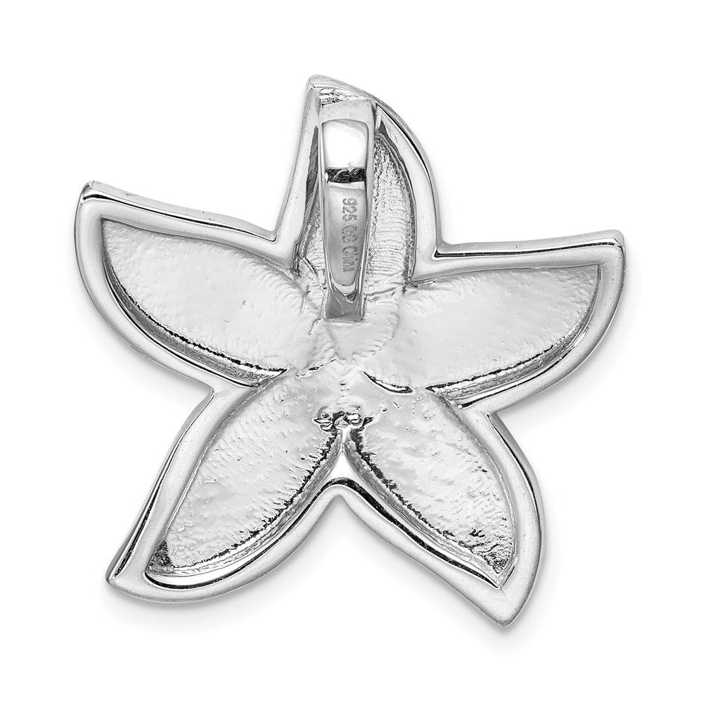Sterlingsilber Rhodiniert Poliert Erzeugt Blau Opal Seestern Anhänger