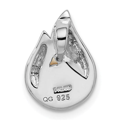 Sterlingsilber Rhodiniert Zirkonia (8-9mm) Knopf Fwc Perle Anhänger