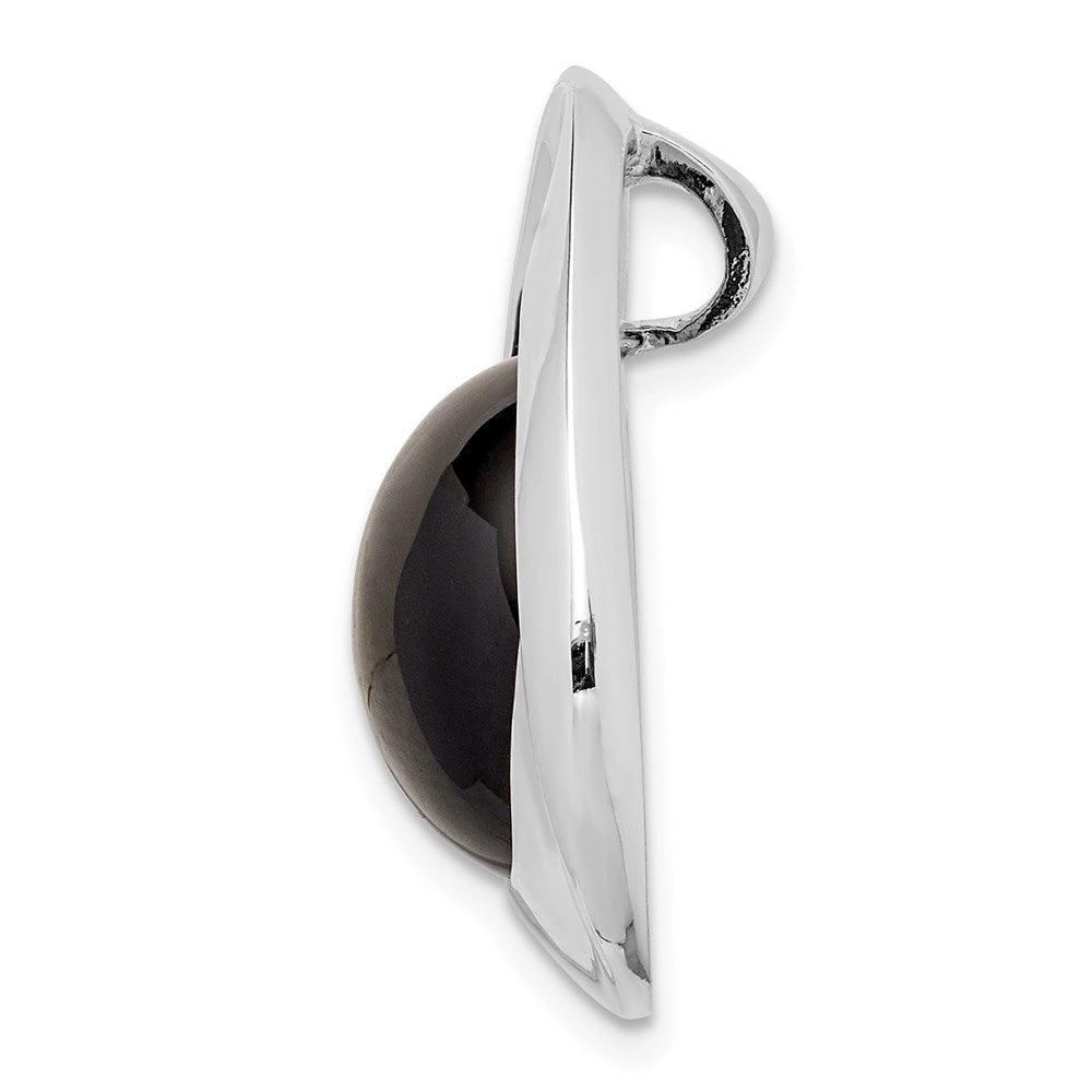 Sterlingsilber Rhodiniert Poliert Onyx Tropfen Anhänger