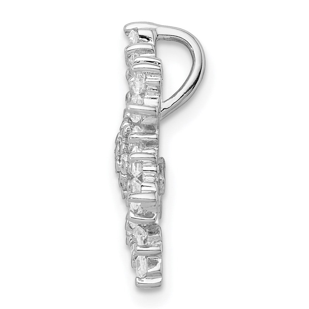 Sterlingsilber Rhodiniert Zirkonia Schneeflocke Kette Anhänger