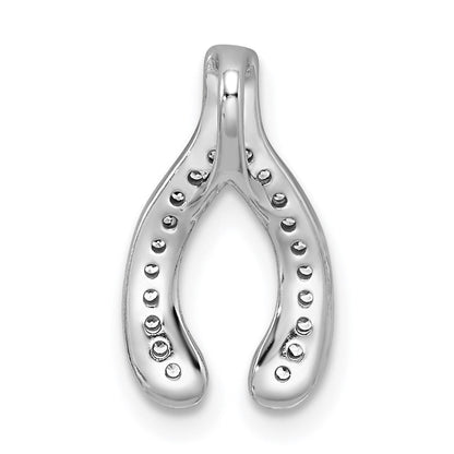 Sterlingsilber Rhodiniert Zirkonia Gabelbein Anhänger