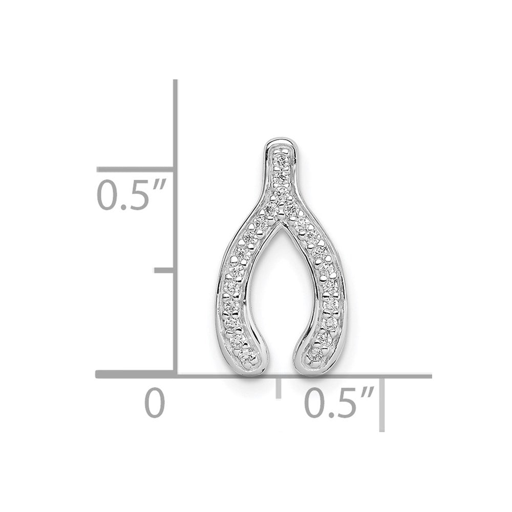 Sterlingsilber Rhodiniert Zirkonia Gabelbein Anhänger