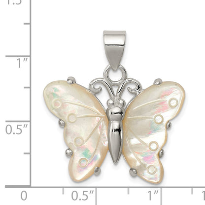 Sterlingsilber Weiß Muschel Schmetterling Anhänger