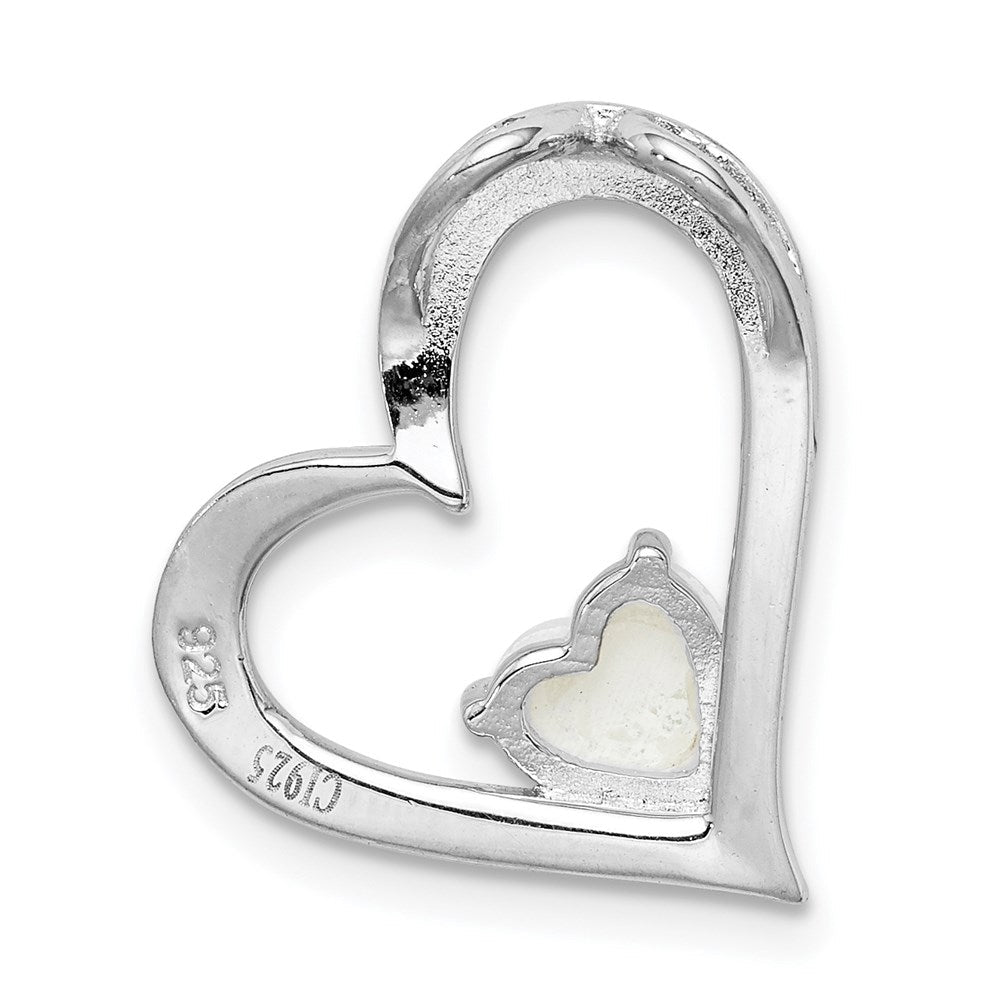 Sterlingsilber Rhodiniert Erzeugt Opal Herz Kette Anhänger