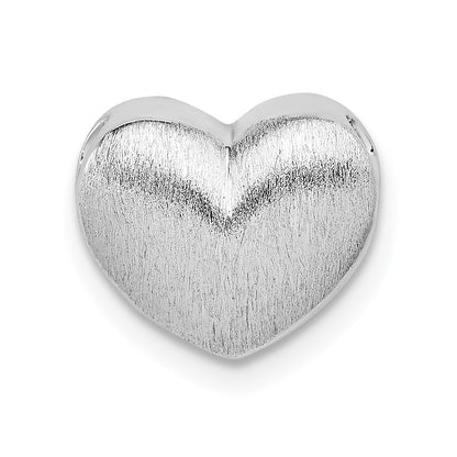 Sterlingsilber Rhodiniert Scratch Finish Herz Kette Anhänger