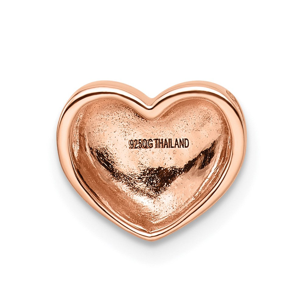 Sterlingsilber Rose Vergoldet Scratch Finish Herz Kette Anhänger