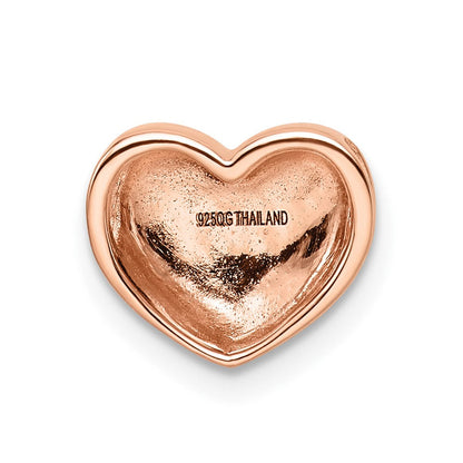 Sterlingsilber Rose Vergoldet Scratch Finish Herz Kette Anhänger
