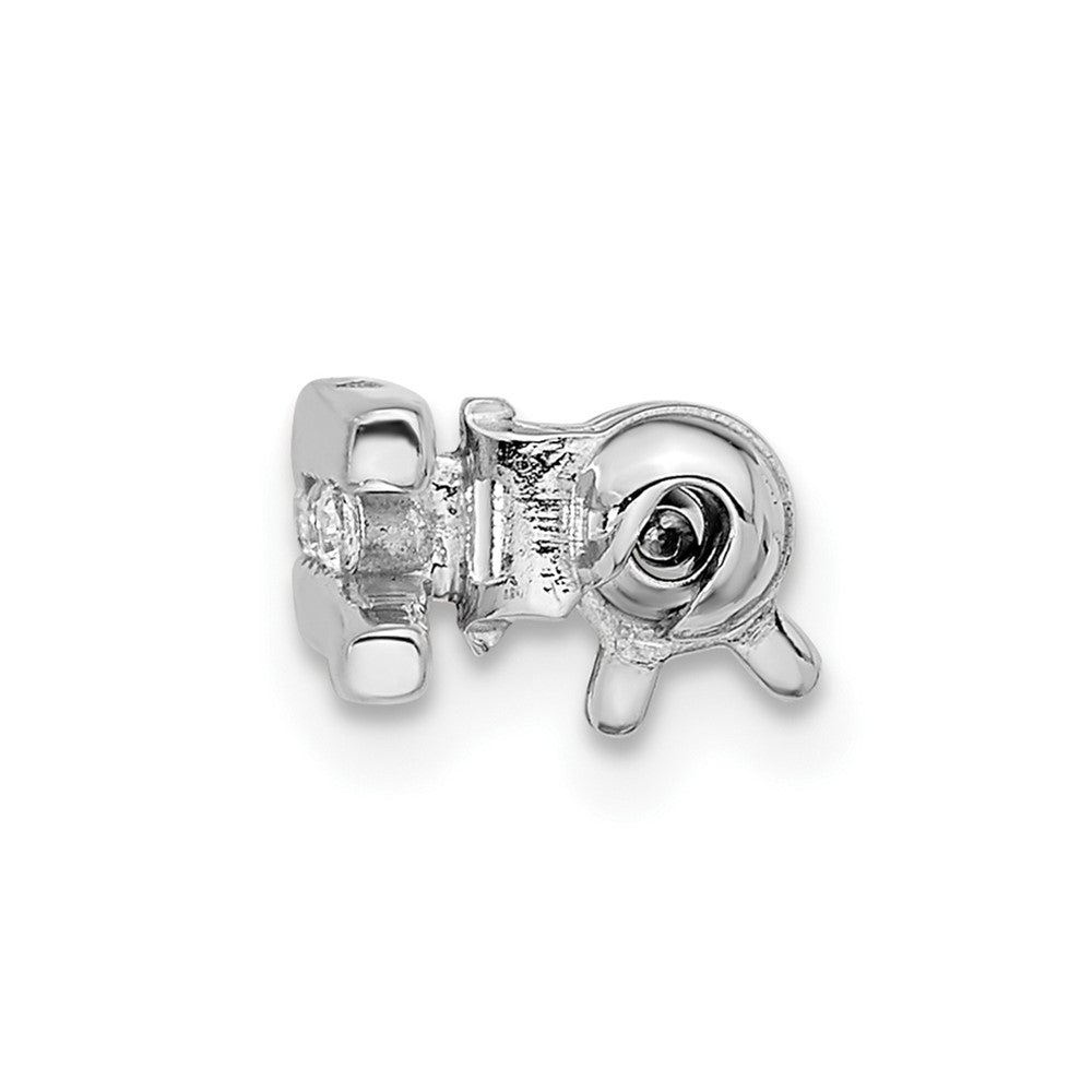 Sterlingsilber Rhodiniert Gebürstet Zirkonia Stab Brosche