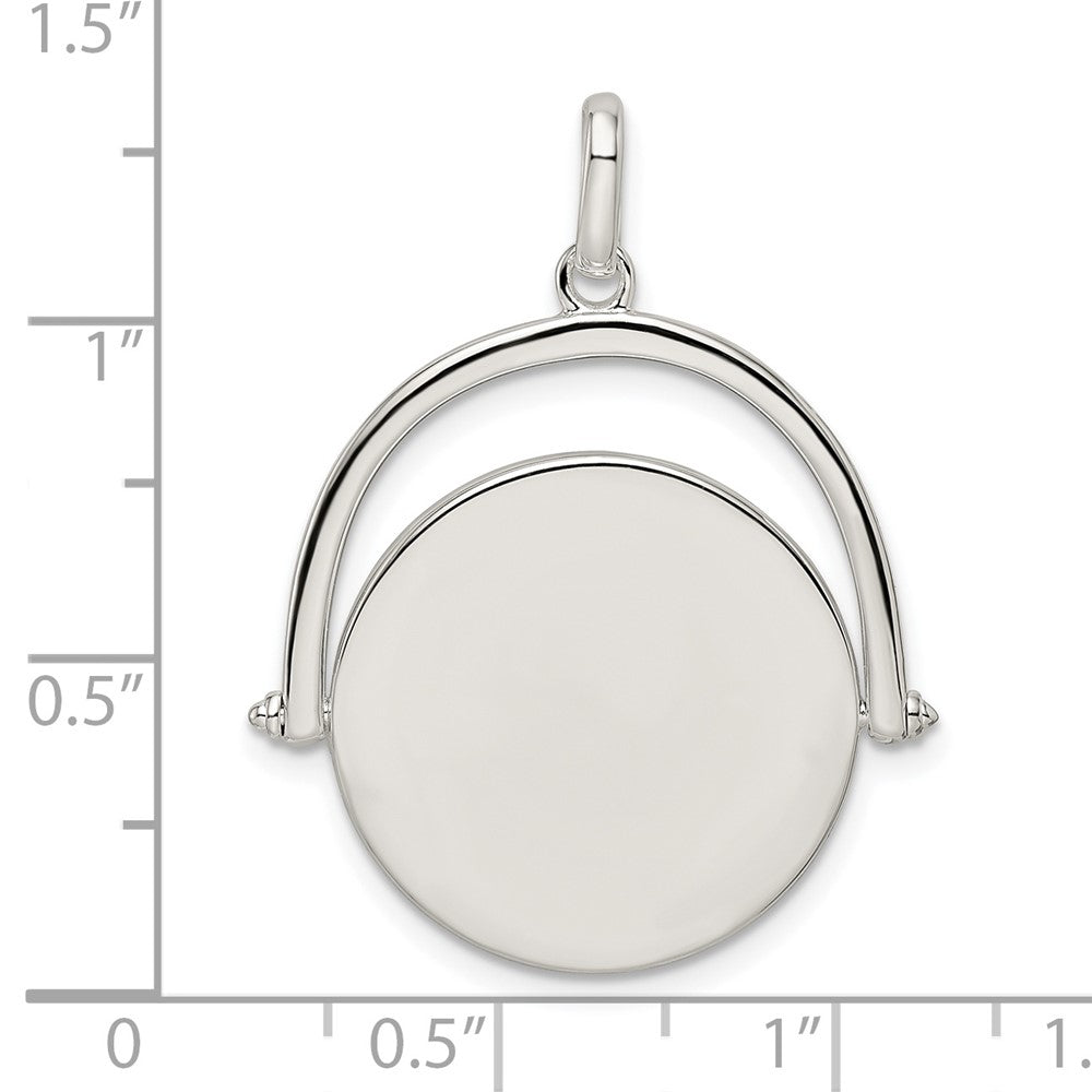Sterlingsilber Poliert Rotating Plättchen Anhänger