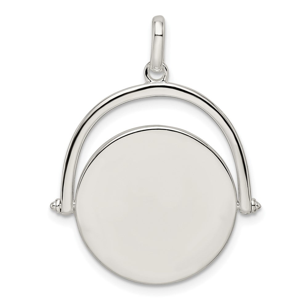 Sterlingsilber Poliert Rotating Plättchen Anhänger