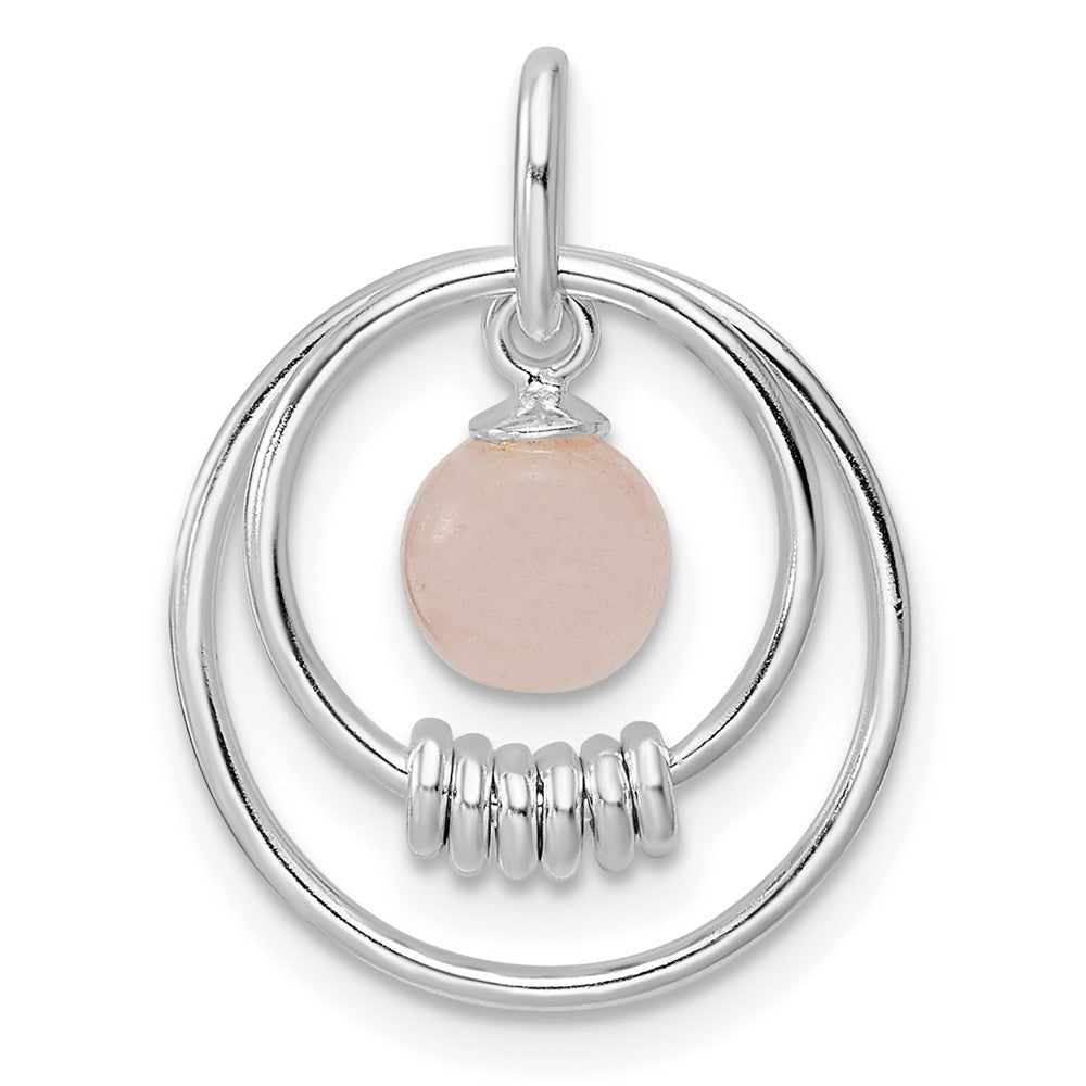 Sterlingsilber Poliert Rosa Quartzite in Kreise Anhänger