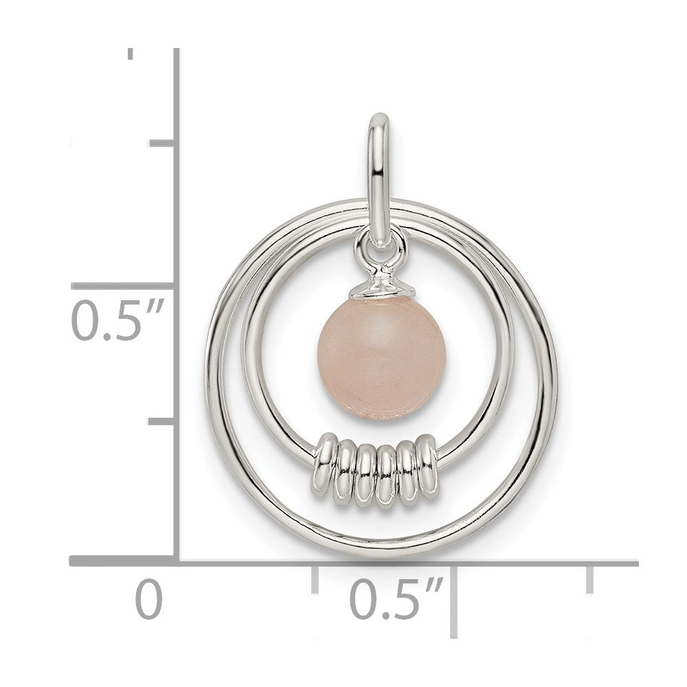 Sterlingsilber Poliert Rosa Quartzite in Kreise Anhänger