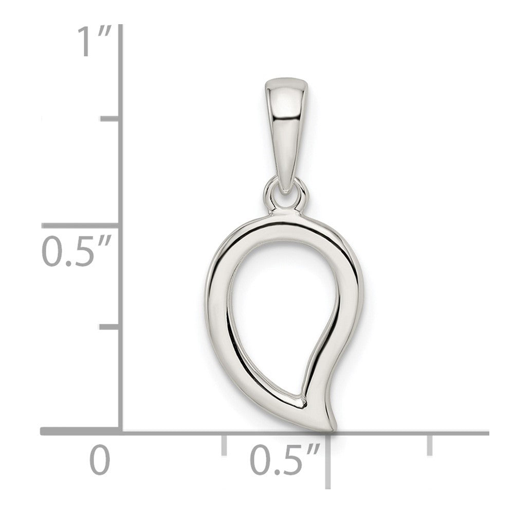 Sterlingsilber Poliert Offen Mittig Blatt Anhänger