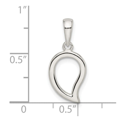 Sterlingsilber Poliert Offen Mittig Blatt Anhänger