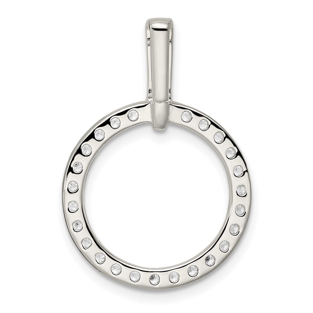 Sterlingsilber Poliert Zirkonia Kreis Anhänger