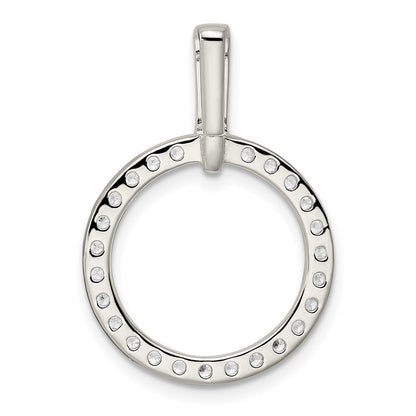 Sterlingsilber Poliert Zirkonia Kreis Anhänger