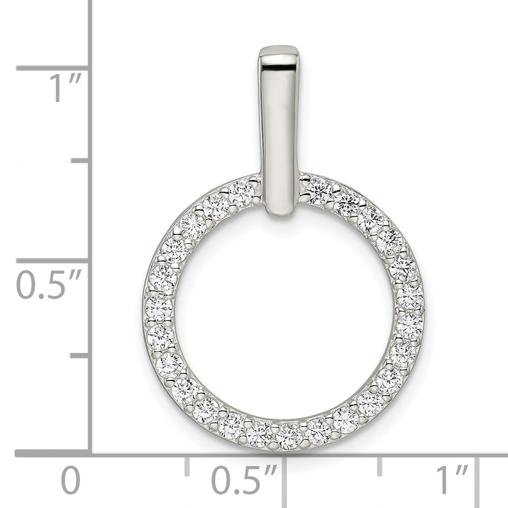 Sterlingsilber Poliert Zirkonia Kreis Anhänger
