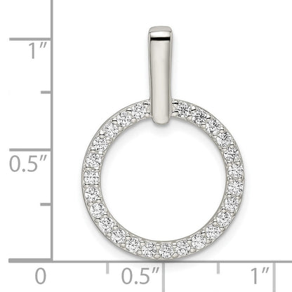 Sterlingsilber Poliert Zirkonia Kreis Anhänger