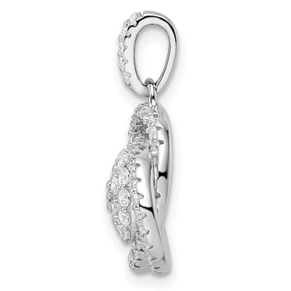 Sterlingsilber Poliert Rhodiniert Zirkonia Knoten Anhänger