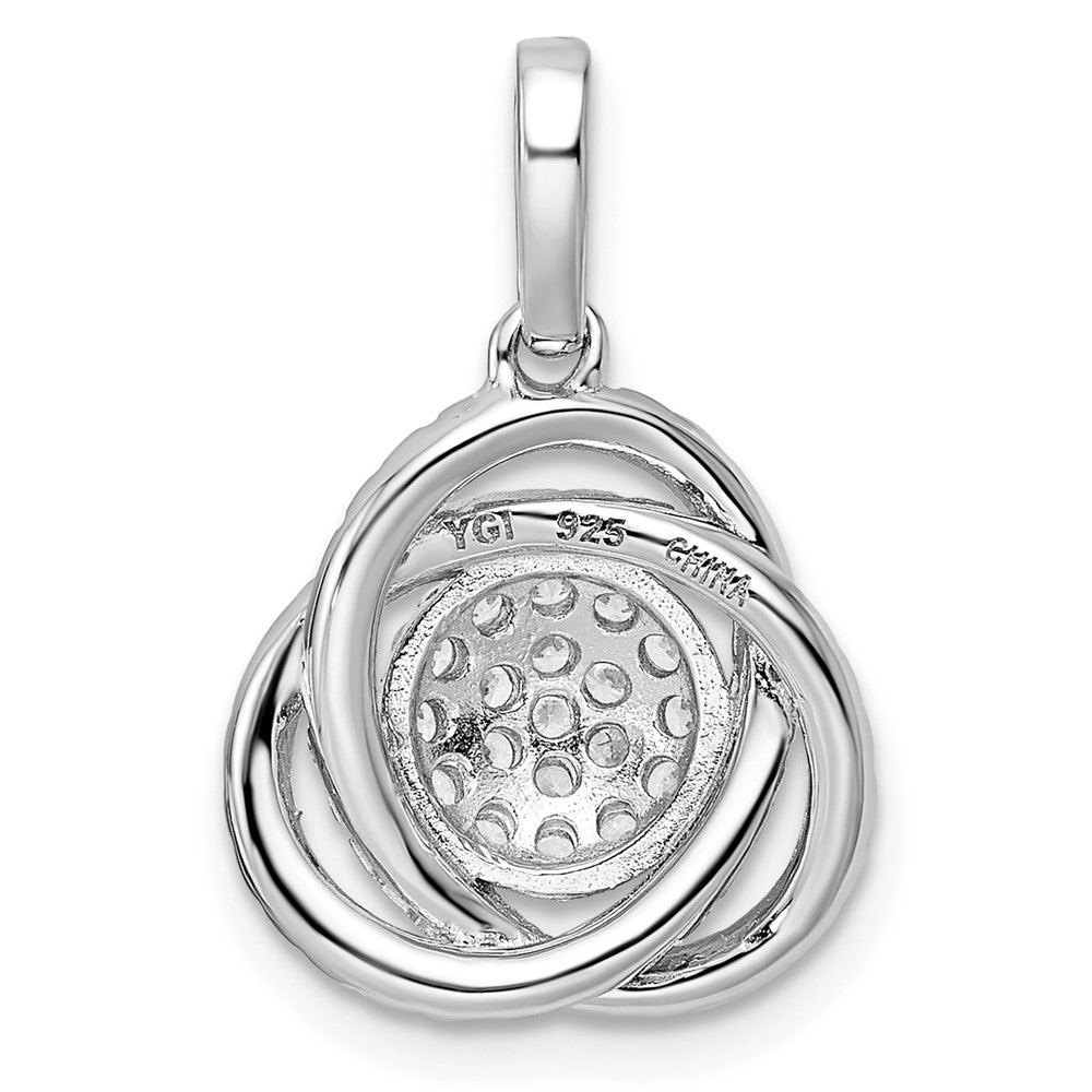 Sterlingsilber Poliert Rhodiniert Zirkonia Knoten Anhänger