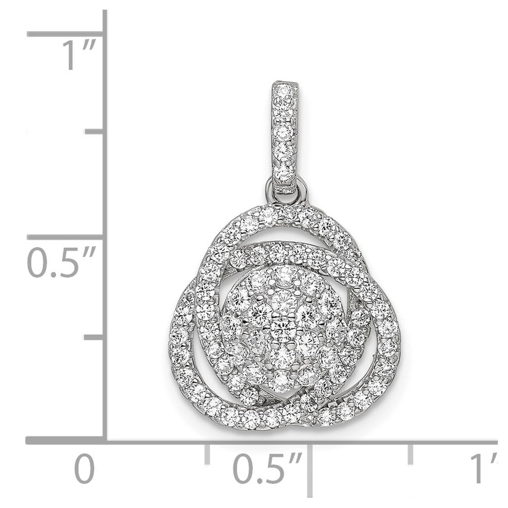 Sterlingsilber Poliert Rhodiniert Zirkonia Knoten Anhänger