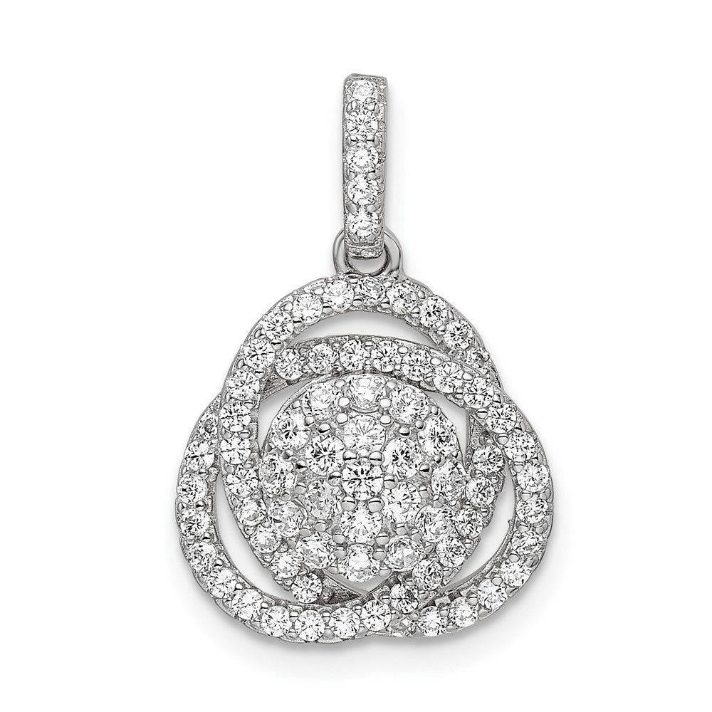 Sterlingsilber Poliert Rhodiniert Zirkonia Knoten Anhänger