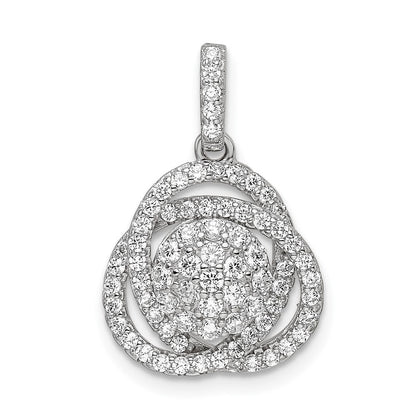 Sterlingsilber Poliert Rhodiniert Zirkonia Knoten Anhänger