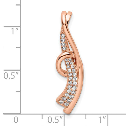 Sterlingsilber Zirkonia Roséfarben Anhänger