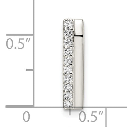 Sterlingsilber Poliert Zirkonia Kette Anhänger